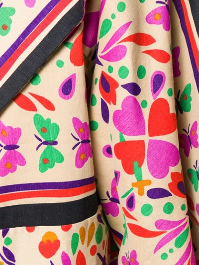 Shop Gucci Printed Kimono Coat In Neutrals