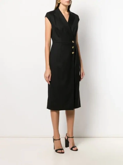 Shop Escada V-neck Dress In Black