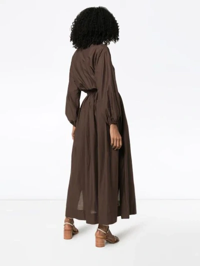 Shop Matteau Wrap-front Maxi Dress In Brown