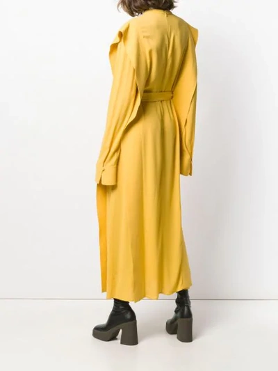 Shop Stella Mccartney Shoulder Panel Dress In Yellow