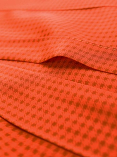 Shop Joseph Charlie Pleated Houndstooth Skirt In Orange