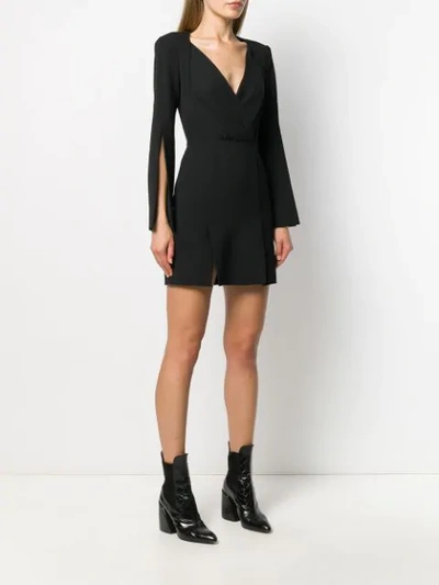 Shop Elisabetta Franchi Draped Mini Dress In Black
