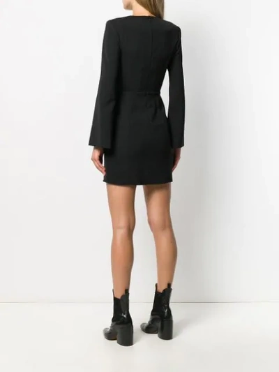 Shop Elisabetta Franchi Draped Mini Dress In Black
