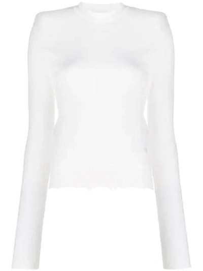 Shop Ben Taverniti Unravel Project Distressed Cashmere Jumper In White