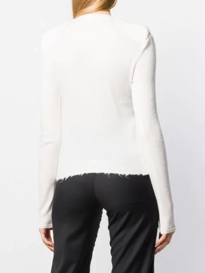 Shop Ben Taverniti Unravel Project Distressed Cashmere Jumper In White