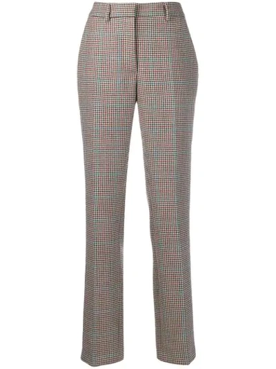 Shop Off-white Checkered Tailored Straight Leg Trousers In Neutrals