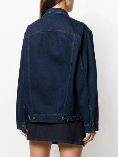 VALENTINO OVER LOGO DENIM JACKET - 蓝色