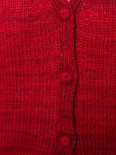 Shop The Elder Statesman Knitted Cashmere Cardigan In Red