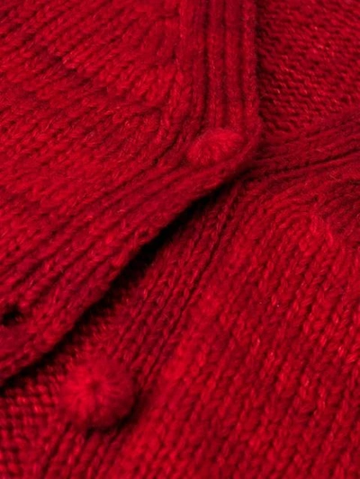 Shop The Elder Statesman Knitted Cashmere Cardigan In Red