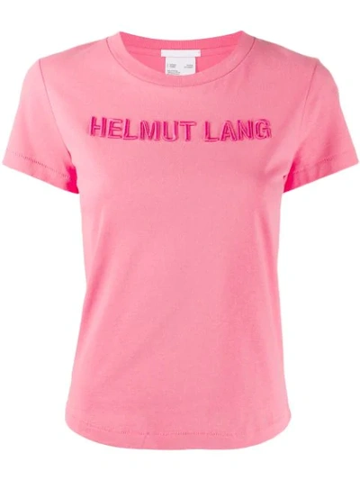 Shop Helmut Lang Embroidered Logo T-shirt In Pink