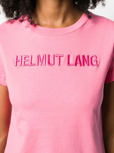 Shop Helmut Lang Embroidered Logo T-shirt In Pink