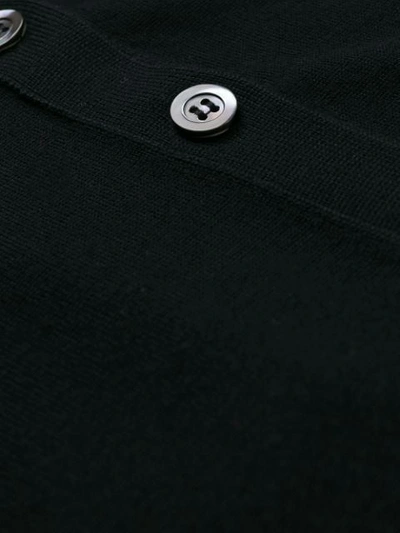 Shop Aspesi Button Fine Knit Cardigan In Black