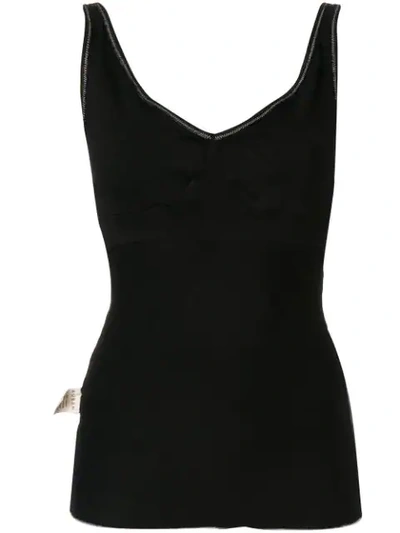 Shop Ruban Stitch Detail Jersey Top In Black