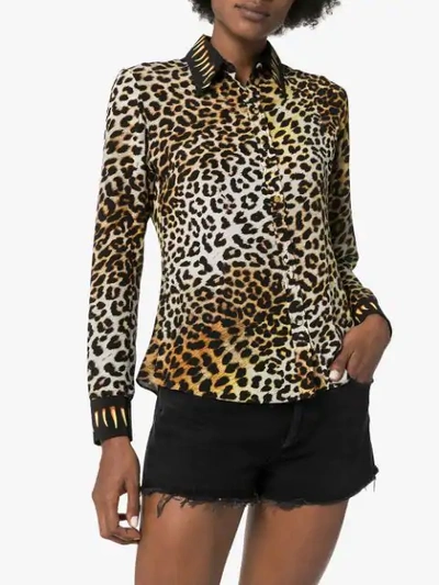 ROCKINS LEOPARD PRINT SILK SHIRT - 棕色