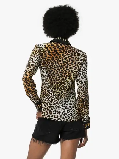 Shop Rockins Leopard Print Silk Shirt In Brown