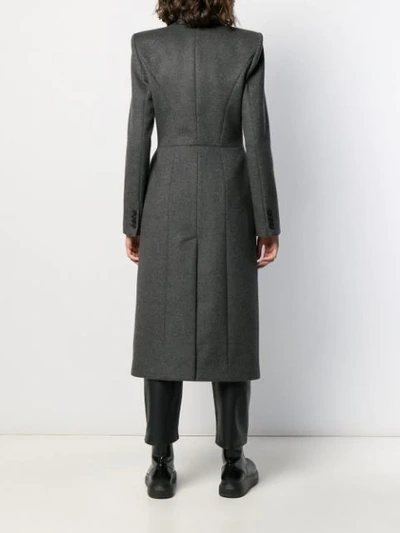 Shop Alexander Mcqueen Single Breasted Fitted Coat In Grey