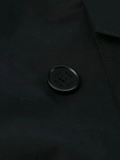 Shop Msgm Short-sleeved Belted Trench Coat In Black