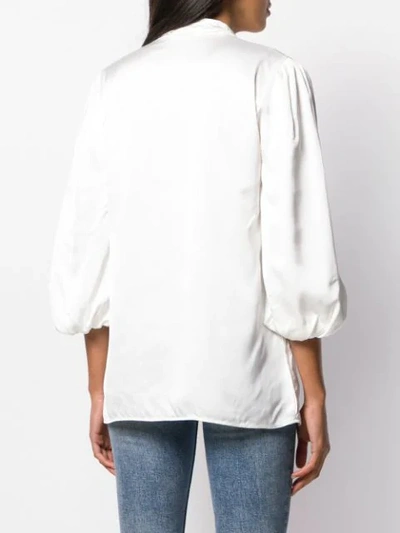 Shop Pinko Scarf-neck Blouse In White