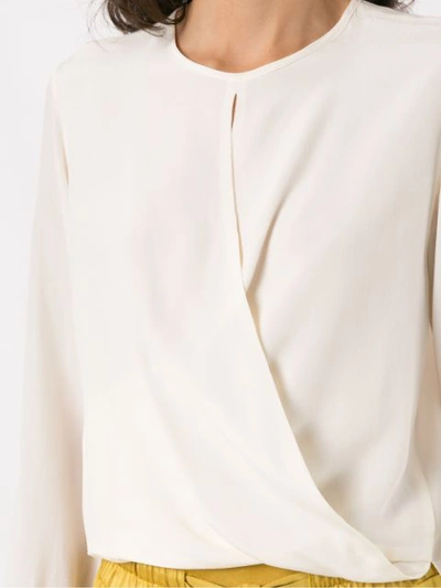 Shop Egrey Wrap Style Silk Blouse In White