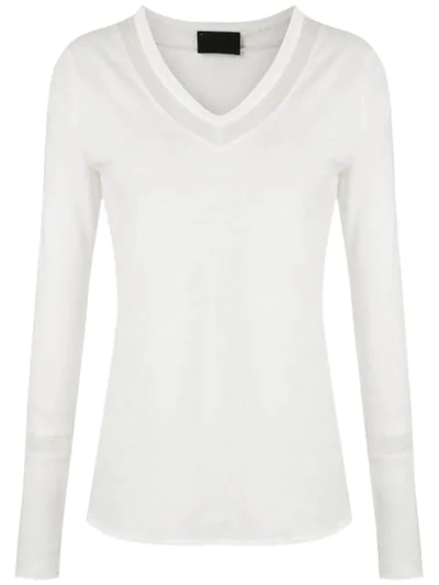 Shop Andrea Bogosian Lace Panels Blouse In White