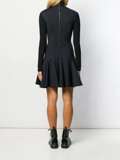 Shop Off-white Flared Mini Dress In Black