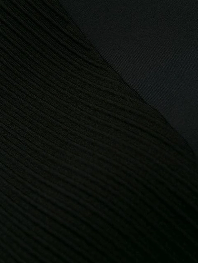 OFF-WHITE RIBBED DETAIL FLARED DRESS - 黑色
