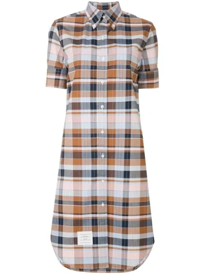 Shop Thom Browne A-line Cotton Shirtdress - Multicolour
