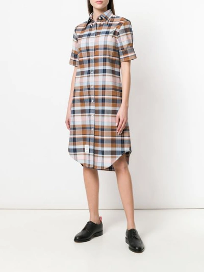 Shop Thom Browne A-line Cotton Shirtdress - Multicolour