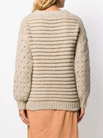 Shop Snobby Sheep Chunky Knit Jumper In Neutrals