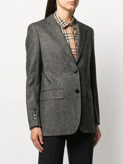 Shop Burberry Tweed Jacket In Black