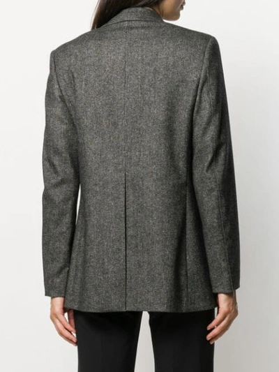 Shop Burberry Tweed Jacket In Black