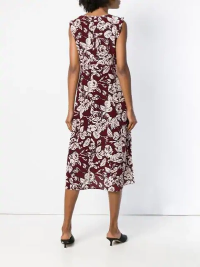 Shop Max Mara 's  Floral Sleeveless Midi Dress - Red