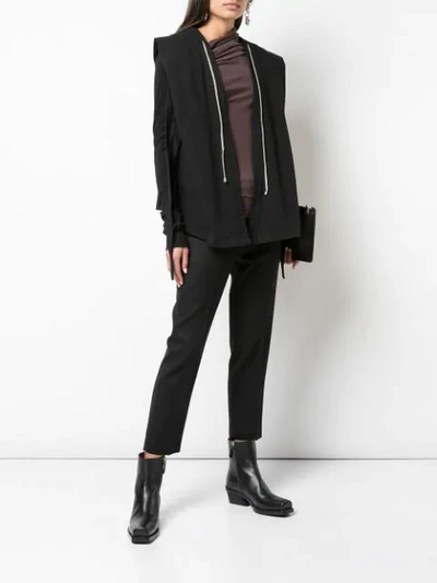 Shop Rick Owens Drkshdw Larry Hooded Wrap Jacket In Black