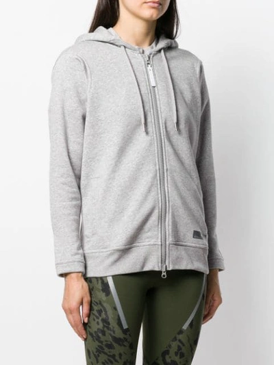 Shop Adidas By Stella Mccartney Ess Zipped Hoodie In Grey