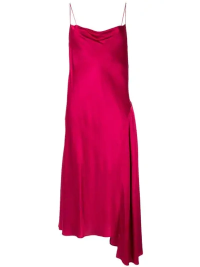 Shop Aje Asymmetric Slip Dress In Pink
