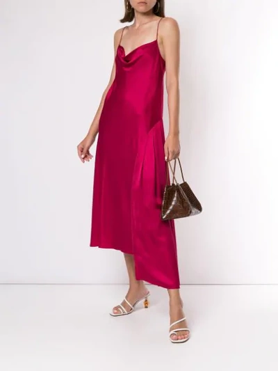 Shop Aje Asymmetric Slip Dress In Pink