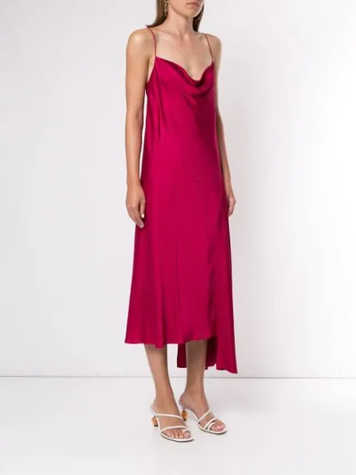 Shop Aje Asymmetric Slip Dress In Pink