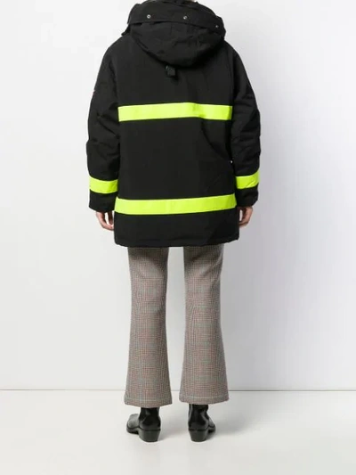 Shop R13 Colour-block Parka Coat In Black