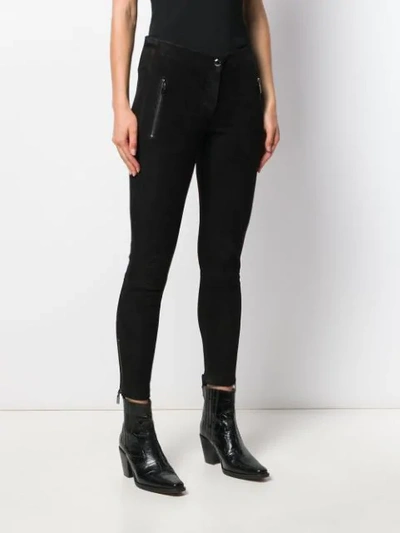 Shop Arma Suede Skinny Trousers In Black