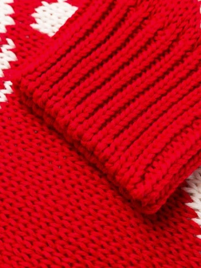 Shop Msgm Intarsia Knit Jumper In Red