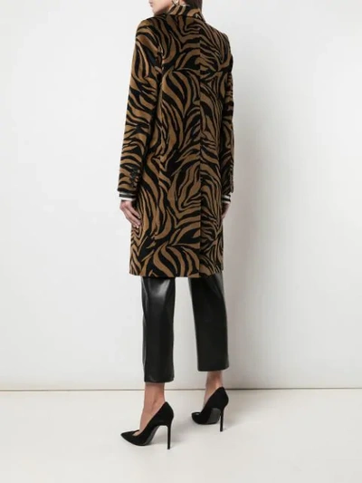 Shop Nili Lotan Rosalin Tiger-print Coat In Brown