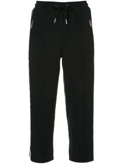 Shop Dolce & Gabbana Cropped Drawstring Trousers In Black