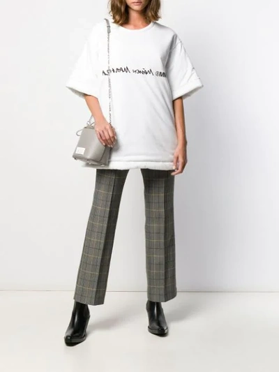 Shop Mm6 Maison Margiela Logo Reversible T-shirt In White