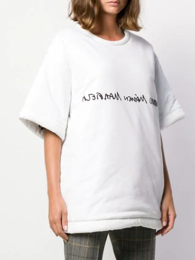 Shop Mm6 Maison Margiela Logo Reversible T-shirt In White