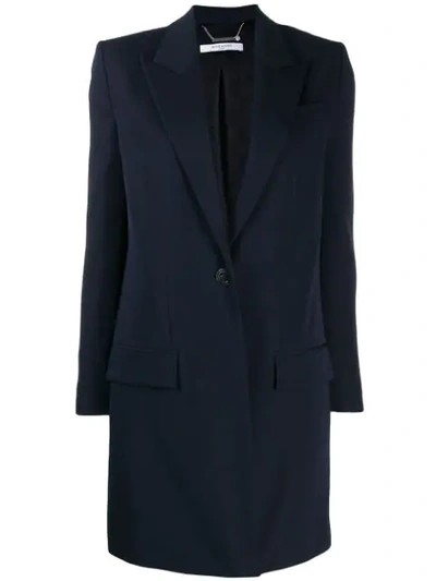 Shop Givenchy Long-line Blazer In Blue
