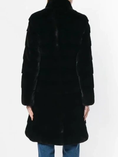 Shop Liska Fur Mid-length Coat In Black