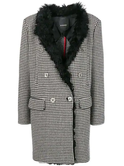 Shop Pinko Double Breasted Coat In Black