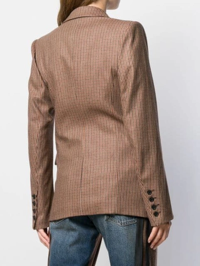 Shop Ben Taverniti Unravel Project Ruffle Trim Checked Blazer In Neutrals