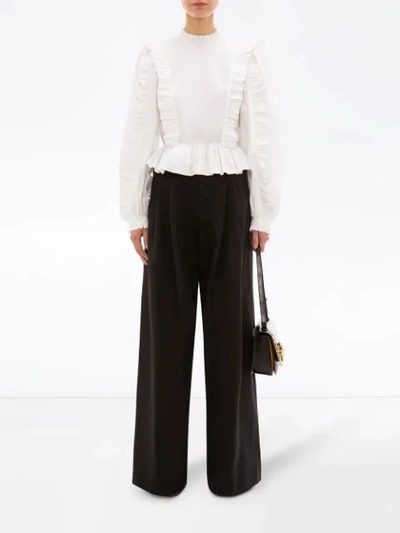 Shop Jw Anderson Frilled Blouse In White