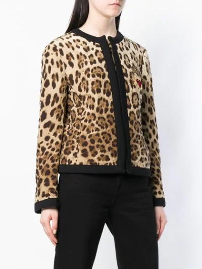 leopard print quilted jacket